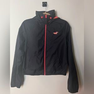 Hollister ~ Women’s Windbreaker Jacket ~ Navy Blue/Hot Pink ~ Size Medium